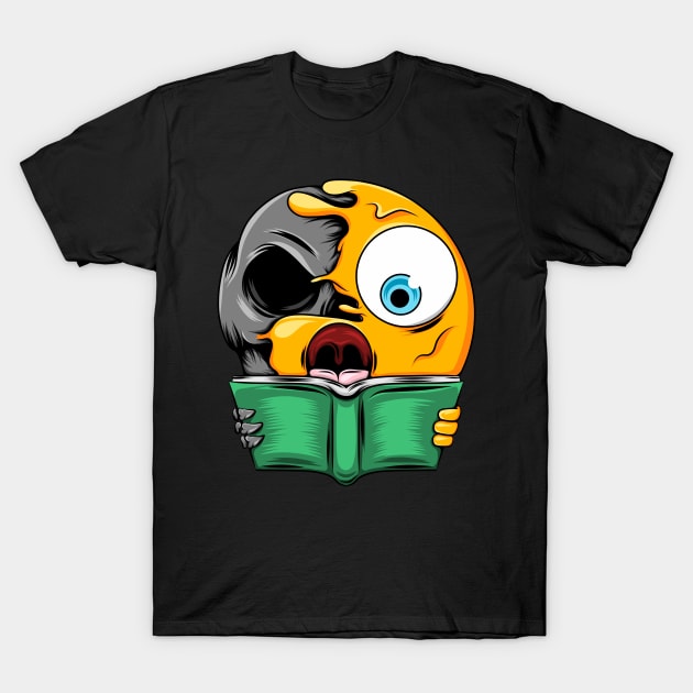 Reading Zombie Emoji T-Shirt by D3monic